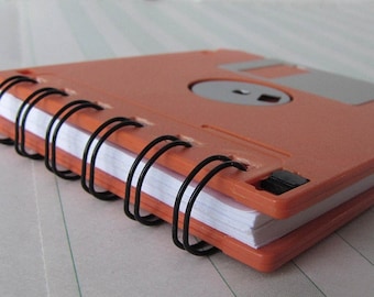 Orange Recycled Geek Gear Blank Floppy Disk Mini Notebook