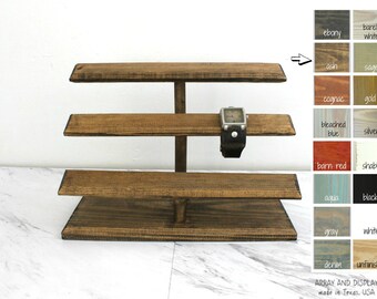 Wood Watch Display, Men's and Women's Watch Stand Holder, Retail Store Fixtures, Watch Storage, Watch Organizer, Craft Show Booth Displays