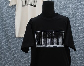 T-Shirt "Pachamama" black short-sleeved - for men - cotton