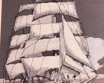 APRILSALE Vintage 1989 "Tall Ships & SEAscapes" Puckerbrush Inc. Counted Cross Stitch Book PB 27