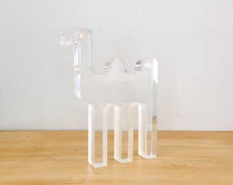 Mid Century Modern Team Guzzini Lucite Camel Sculpture
