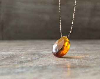 Honey Citrine Necklace, November Birthstone, Madeira Citrine necklace, 14K Gold Fill Citrine Jewelry, , Women Gift idea summer jewelry