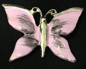 Vintage butterfly brooch, pink brooch, pink butterfly, vintage brooch, butterfly pin