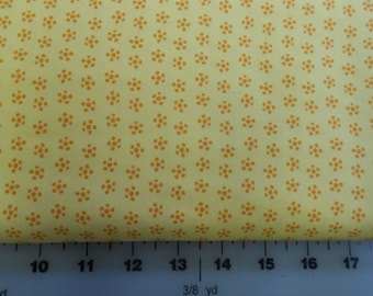 Cotton Fabric - Flower Bucket - Yello with Gold Floewrs - Windham Fabrics - 30369-3 - CLEARANCE SALE!!!