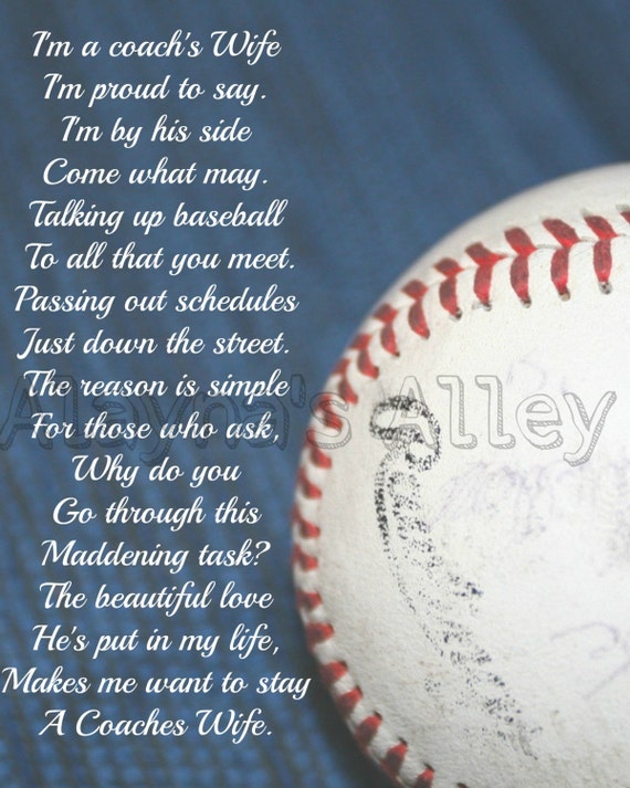 Items similar to Baseball Coach's Wife Poem Digital download 8x10 ...