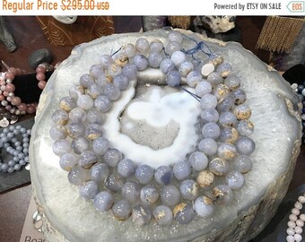 50% Mega Sale 16mm Natural Blue Chalcedony Gemstone Beads