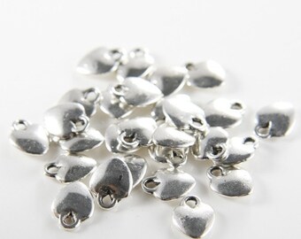 40pcs Oxidized Silver Tone Base Metal Charms-Heart 10x8mm (887Y-C-189)