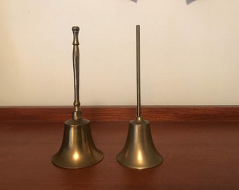 Pair of vintage brass bells home decor mantle decor