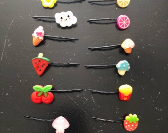 Food and Fruit Bobby Pin Hair Clips