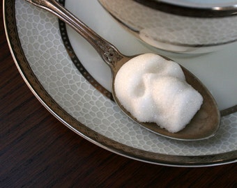 SKULL SUGAR CUBES - 1 Bag of Skulls - sweeten coffee tea absinthe - sugar skulls DemBones - Gothic Valentine Gift /- sugar cube skulls