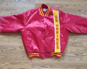Swingsters Vintage 80's Marines Satin Jacket Medium