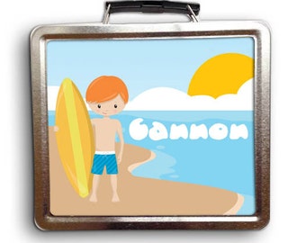 Backyard Sports Surfing Boy Lunch Box - Personalized Gift - Sports Tin Metal Lunch Box - Soft Insulated Lunch Box