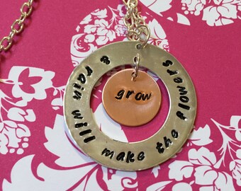Rain will make the flowers grow Eponine Les Miserables necklace