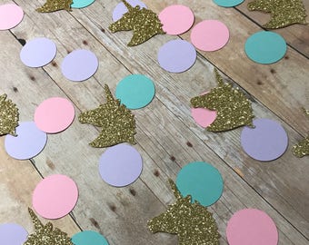 Unicorn Confetti, Unicorn Theme confetti, confetti, 100 confetti piece Package (20Unicorn&80Circle)