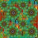 Handmade Velvet Upholstery Fabric Kaleidoscope Green Blue Red Shimmer Fiber Art Fabric