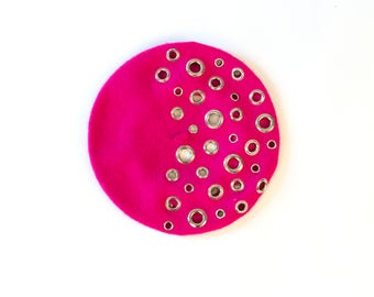 Lolita Pink Grommet Beret
