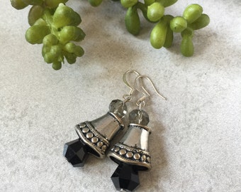 Onyx Silver Drop Earrings