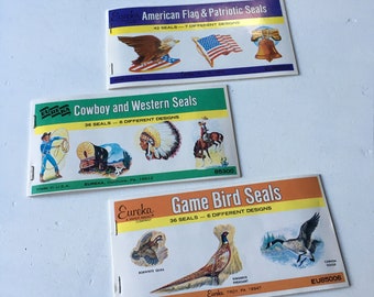 Vintage 3 Eureka gummed seas booklets