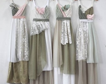 Custom Boho Bridesmaids Dresses in Your Choice of Palette & Accents
