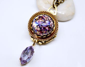 Amethyst Locket, 4 Photo Locket Necklace, 4 Picture Locket, Amethyst Necklace, Purple Locket, Four Way Locket, February Birthstone Jewelry