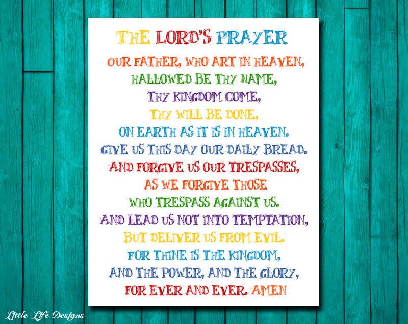 The Lord's Prayer. Sunday School Decor. Christian Wall