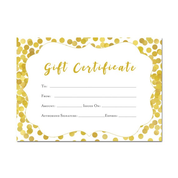 gift certificate ideas
