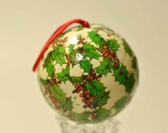 Vintage,Paper mache ball,Paper mache Ornament,Christmas Ornament