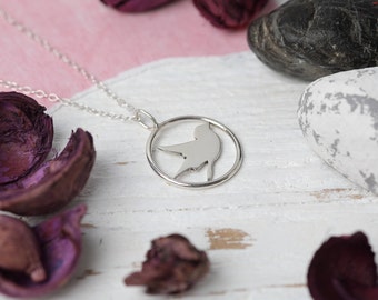 Sterling Silver Swallow Pendant
