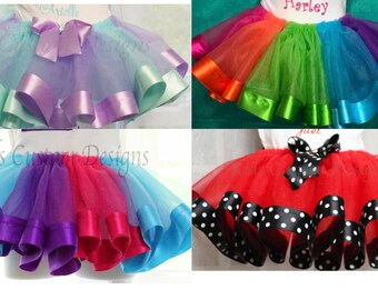 Ribbon Trim Tutus Custom You Choose Colors