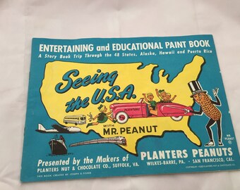 1950 Planter's Peanuts Entertaining and Educational Paint Book
