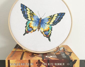 Butterfly Cross Stitch pattern, modern cross stitch pattern, PDF download