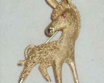 Crown Trifari Pin Brooch, Donkey