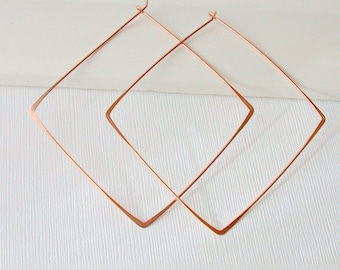 X Large Square Hoops. Extra Large Hoops. Gold fill Square Hoops. Sterling Hoops. Rose gold hoops.
