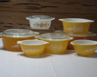 Vintage Pyrex Butterfly Gold 11 Pc. Lot