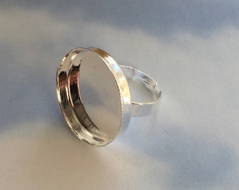 10 Adjustable Ring Blanks 25mm Round Deep Well (DP531) WOW only 85 cents each