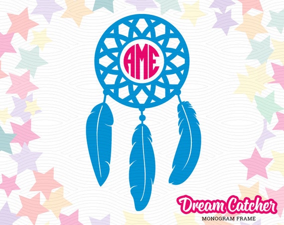 Download Dream Catcher Monogram Frame SVG EPS DXF Studio3 Indian