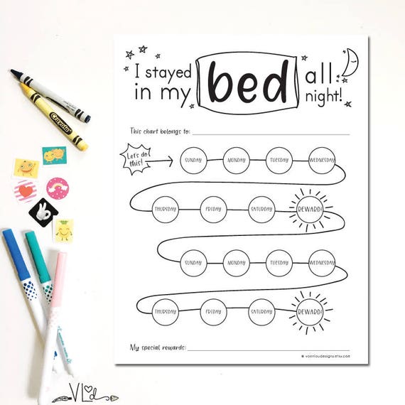 stay in bed reward chart printable download hand