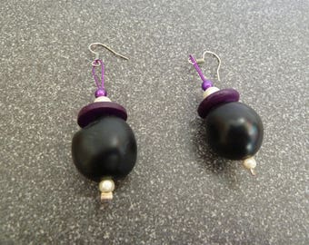 Earrings "Black Pearl"