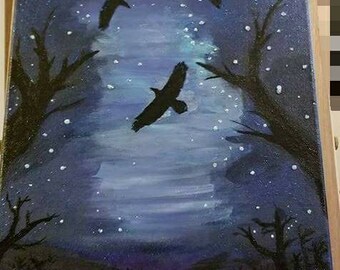Flying high in the night sky