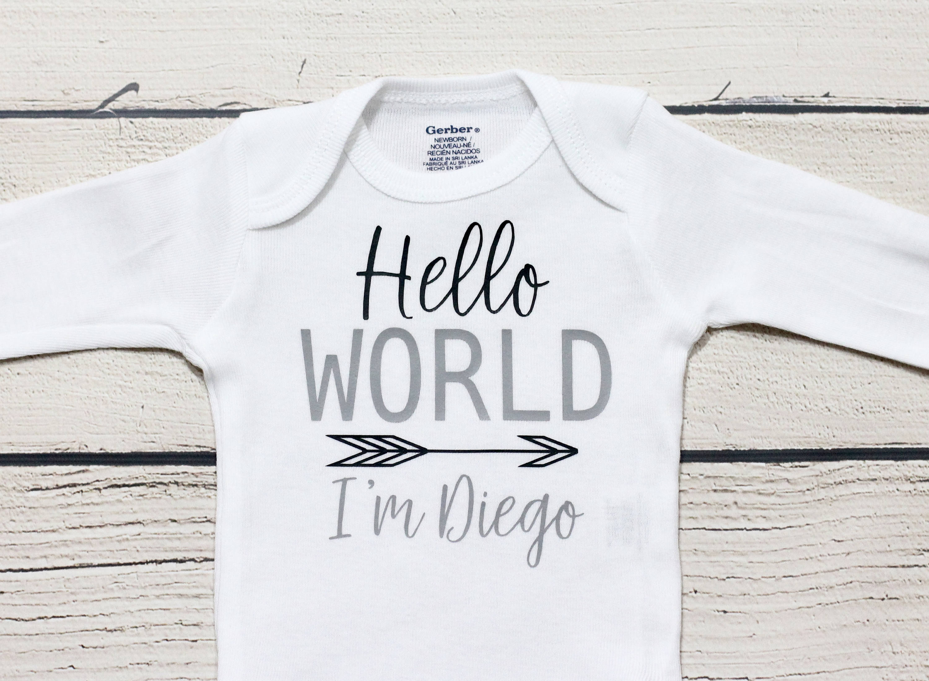 Hello world onesie Personalized name Take Home Outfit