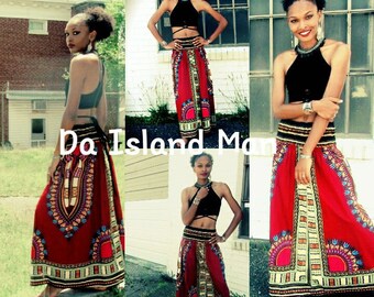 Elastic Traditional Print Skirt