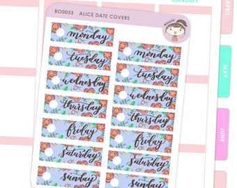Date Covers Alice Floral / Planner Stickers