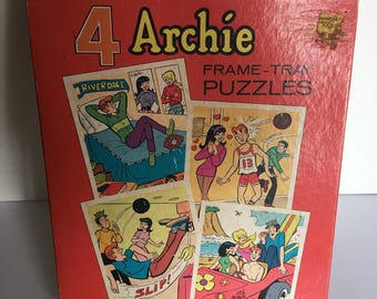 Vintage Archie Comics Frame Tray Puzzle Set of Four 1972