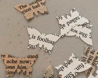 200 Hand Punched 1" Vintage/Romance Novel Page Butterflies