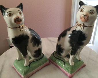 Rare Antique Staffordshire Cats