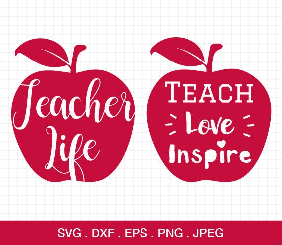 Download Teacher life svg Apple Teacher Life svg Back to School svg