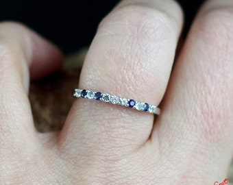 blue and white sapphire ring