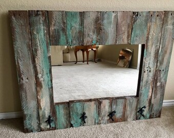 Rustic Mirror made from reclaimed barnwood