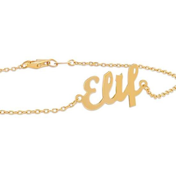 14k Solid Gold Name bracelet Personalized Bracelet Gold