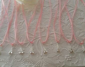 10 pc Paris Party Favor Necklaces Eiffel Tower